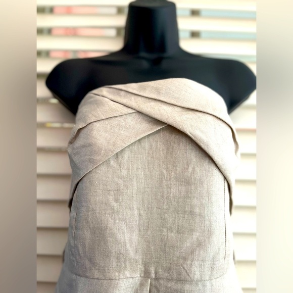 Tart Collection Metallic linen strapless romper Sz Large - Picture 4 of 15